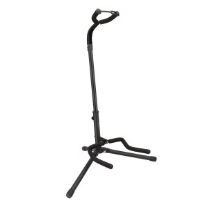 Amazon Basics Height Adjustable Foldable Guitar Stand with Secure Support, Padded Non-Slip Floor Stand for Acoustic, Electric, Bass and Banjos, Portable Display Stand, Black