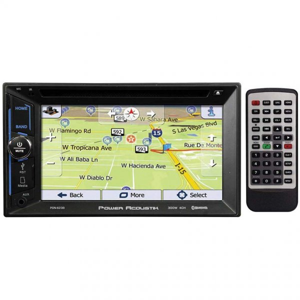 Power Acoustik PDN623B D.Din 6.2" Touchscreen AM/FM/DVD/CD/BT/Navigation