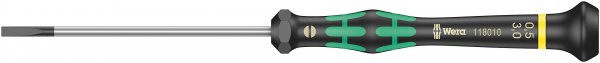 Wera 05118010001 Kraftform Micro 2035 Slotted Electronics Precision Screwdriver, 3mm Head, 80mm Blade Length