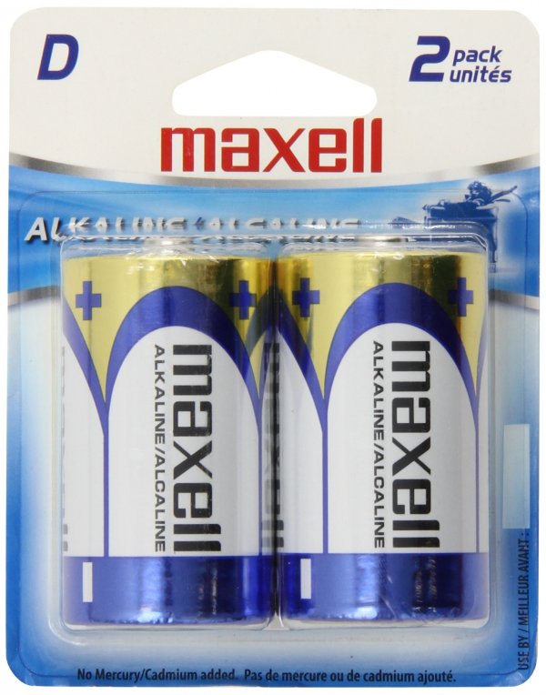 Maxell 723020 - LR202BP Alkaline Batteries (D; 2 pk; Carded)
