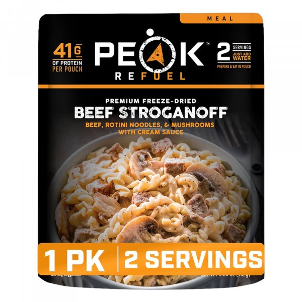 Peak Refuel Beef Stroganoff Freeze-Dried Backpacking Meal with Real Meat