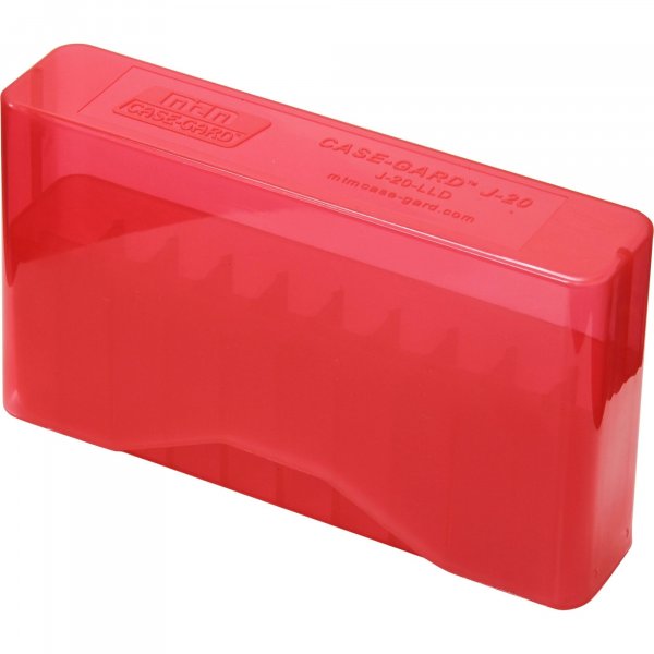 MTM 20 Round Slip-Top Magnum Rifle Ammo Box 300 Rem. ULTRA Mag. 300 Weatherby Mag., Clear Red
