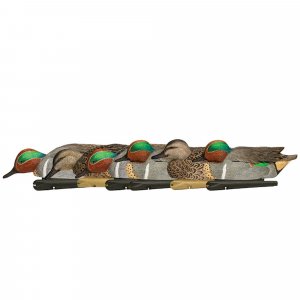 Avian X Topflight Green-Winged Teal Decoys, Realistic Floating Duck Decoys for Hunting, Weight-Forward Swim Keel, Set of 6, Multicolor