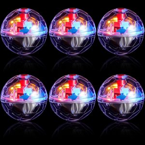 Sratte 6 Pcs Cat Ball Ghost Hunting Light up Toy, Clear
