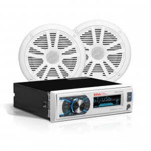 Boss MCK632WB6 Marine Receiver with Bluetooth and Pair 6.5" speakers antenna Aux