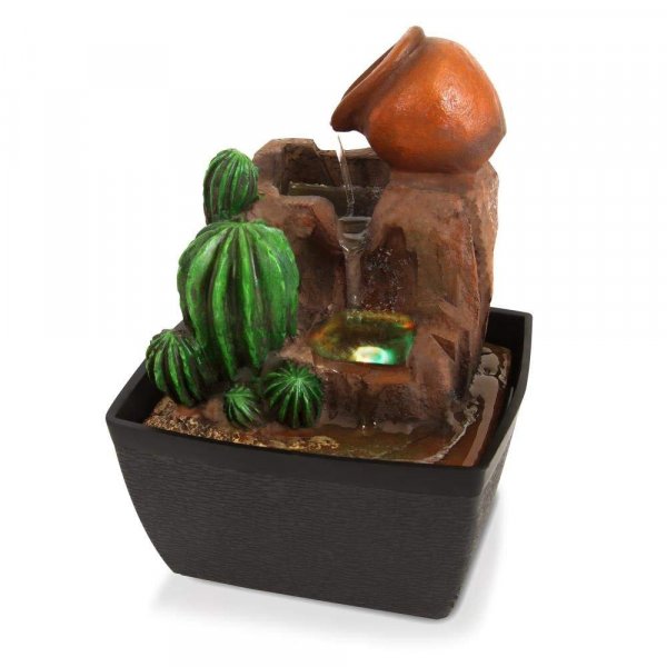 SereneLife SLTWF52LED 3-Tier Waterfall Electric Fountain Indoor Outdoor Decor