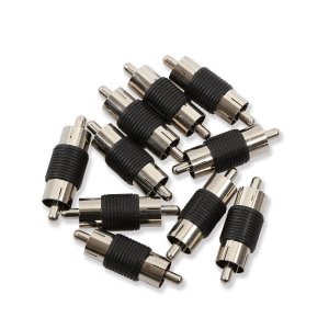 ELECTOP 10 Pack Audio Video Nickel RCA Male to Male RCA Coupler Adapter Connector, for Phono,Speaker,RCA Cable,Amplifier