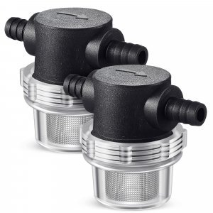 2 Pieces Water Pump Strainer 3/8 ID Hose Barb with Mesh Filter Screen