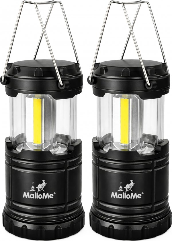 MalloMe Camping Lights LED Lantern Flashlights, Battery Operated Lamp Tent Lanterns for Power Outages, Camping Essentials Outdoor,Home,Emergency Gear, Hurricane Survival (3 AAA batteries not included)