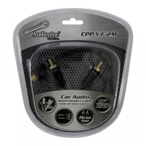 Audiopipe CPPYF2M 24kt Gold Plated Interconnect Cable  1 Female to 2 Male