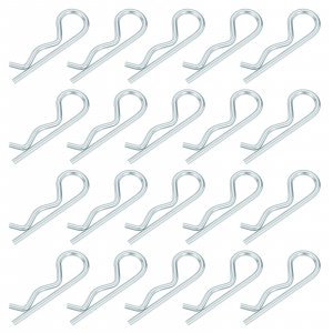 uxcell 1.5 mm x 28 mm Cotter Pins Spring Fastener, Hitch Pins Retaining Pin R Clip Hairpin Carbon Steel Silver Tone 20 Pcs