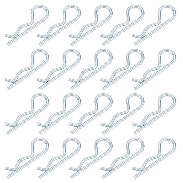 uxcell 1.5 mm x 28 mm Cotter Pins Spring Fastener, Hitch Pins Retaining Pin R Clip Hairpin Carbon Steel Silver Tone 20 Pcs