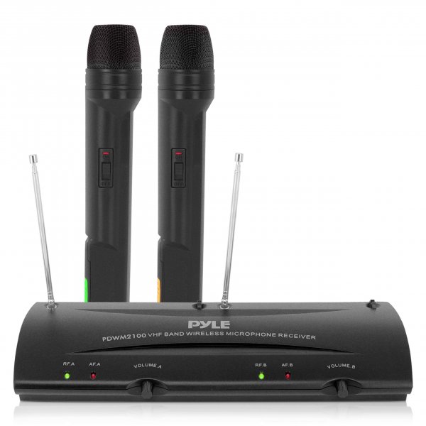 Pyle PDWM2100 Professional Dual VHF Wireless Handheld Microphone System