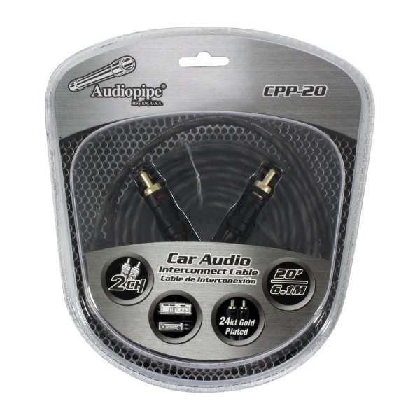 Audiopipe CPP20 20' foot Gold Plated Interconnect Cable