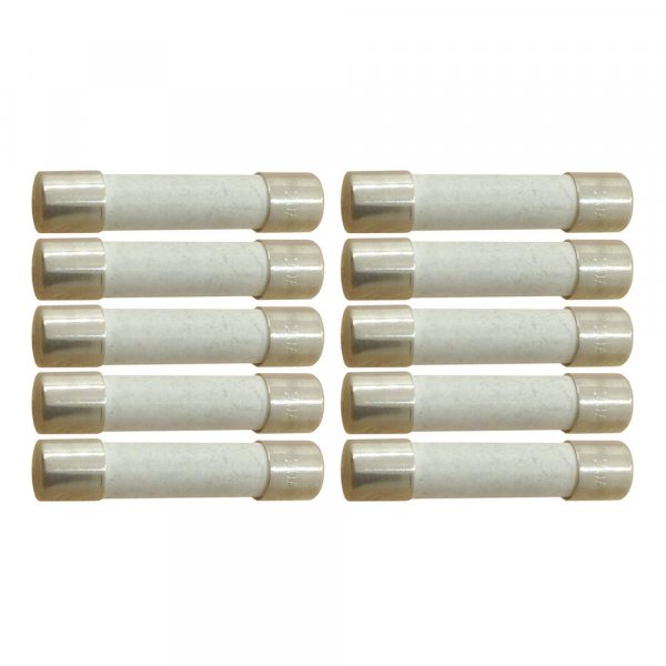 YOLISTIC 15 Amp Slow-Blow Time Delay Fuse Ceramic 6.35x31.75mm(1/4" x 1-1/4") (Pack of 10)