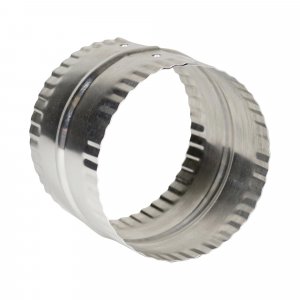 Deflecto 4” Duct Connector, Aluminum with Bead and Crimp, Silver, 3” long (DAC4C)