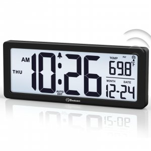 Soobest 8.5" Small Atomic Clock, Self-Setting Time & Date Battery Operated