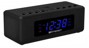 Emerson CK2023AM/FM Dual Alarm Clock Radio with 0.6" Blue LED Display, 4-Level dimmer, and Wake to Radio/Buzzer Alarm, Black
