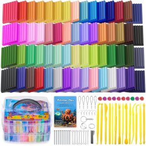 Ixiaoyoo 60 Colors Polymer Clay, Oven Bake DIY Modeling Clay for Kids