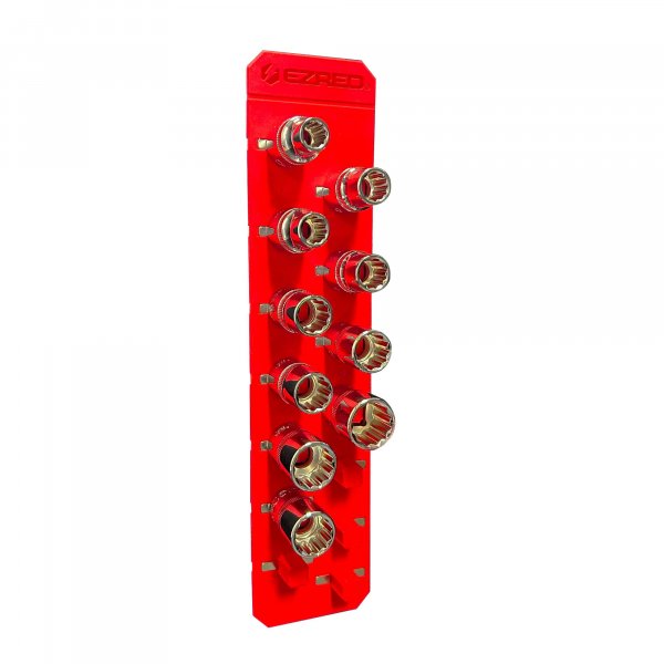 EZRED FSR12-R Flexible Magnetic Socket Holder Red, Holds 14 Sockets