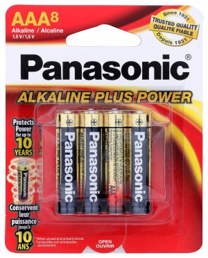 Panasonic AM4PA8B Aklaline Size AAA Plus Power (8-Pack)