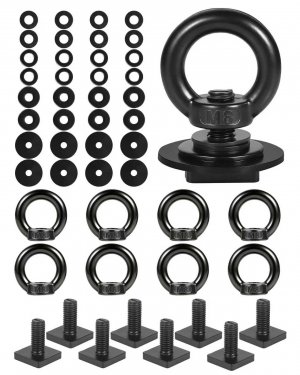 T Track Mount Tie Down Anchor for Roof Rack, M8 Heavy Duty Ring Shaped Eye Bolt, Stainless Steel T Bolt Eye Nut Tie Down Rings for Holding Bungee Cord, Ropes, Hooks