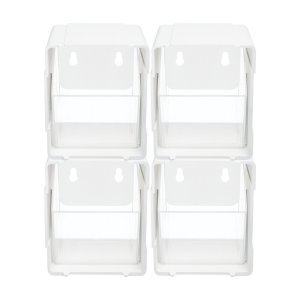 Deflecto 421103CR Tilt Bin® Interlocking Storage Organizer, 4 pk