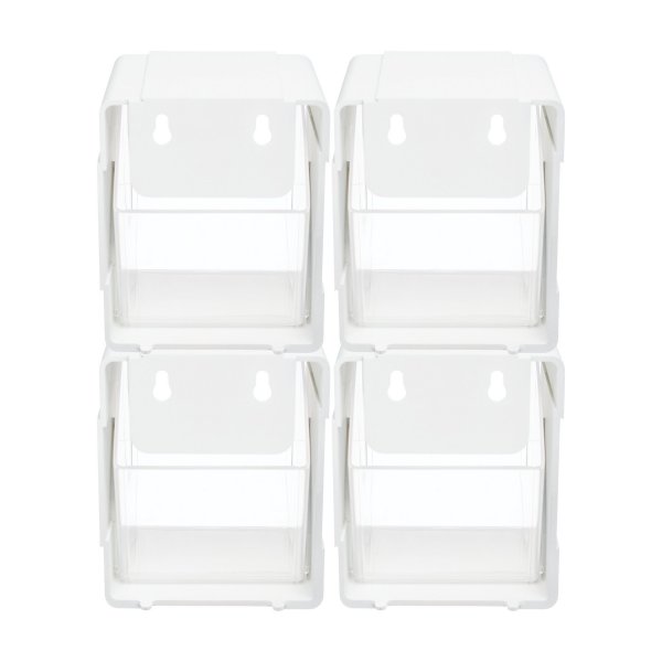 Deflecto 421103CR Tilt Bin® Interlocking Storage Organizer, 4 pk