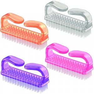 4 Pcs Nail Brush for daily Use -4 Different Kinds of Fingernail brush with Plastic Handle Nail brush for cleaning Fingernails (Plastic Brush 4 Pcs)