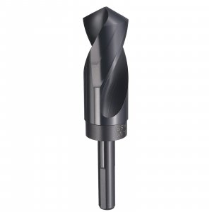 HARFINGTON 1-1/4" Drill Bit 1/2" Reduced Shank 3-Flat 4241 High Speed Steel Nitriding Black 118° Standard Point for Plastic Wood Copper Aluminum Iron Medium Soft Metal