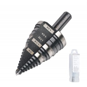 Jerax tools 1/4"-1-3/8" M2 Step Drill Bit Unibit for Hole Drilling 5 Sizes