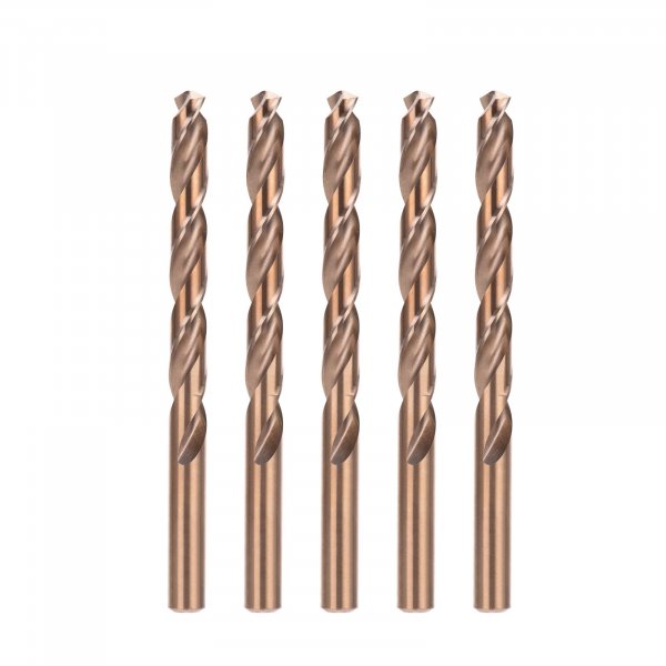 BECOLLO 21/64 Inch Cobalt Drill Bit Set, M35 Jobber Length Twist Drill Bits,Suitable for Drilling in Hard Metal, Stainless Steel, Cast Iron,5 Pieces