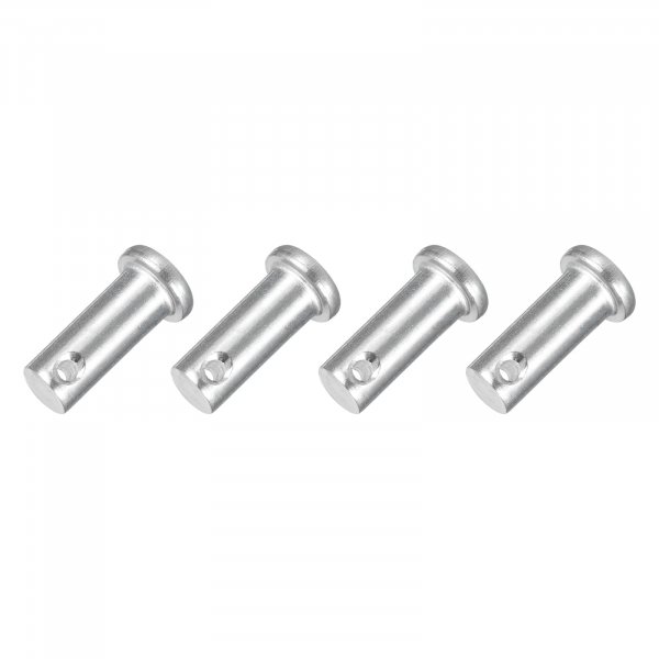 uxcell 4Pcs 3/8" x 1" Single Hole Clevis Pins, 304 Stainless Steel Flat Head Clevis Pins Hitch Pin for Trailer Latch, Mechanics Repair, Furniture Installation, Industrial Equipment