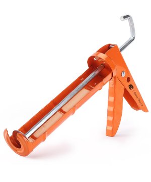 Bates- Caulking Gun, 10:1 Thrust Ratio, Orange, No Drip Sealant Gun