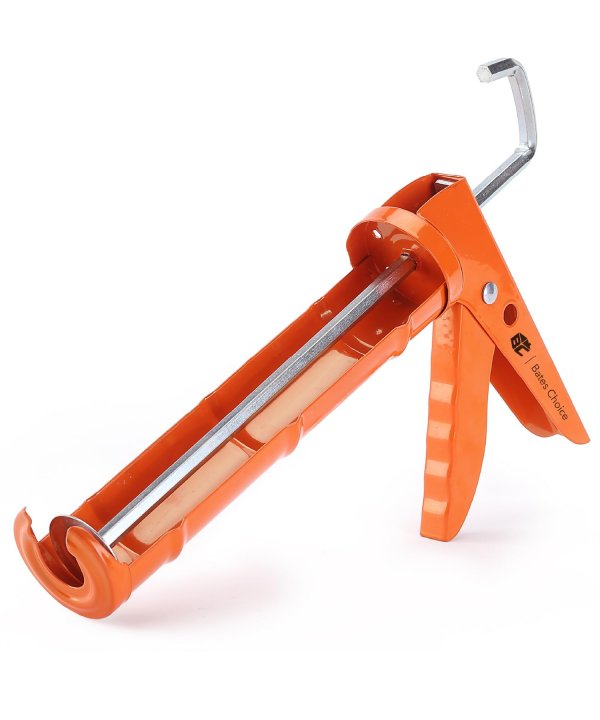 Bates- Caulking Gun, 10:1 Thrust Ratio, Orange, No Drip Sealant Gun