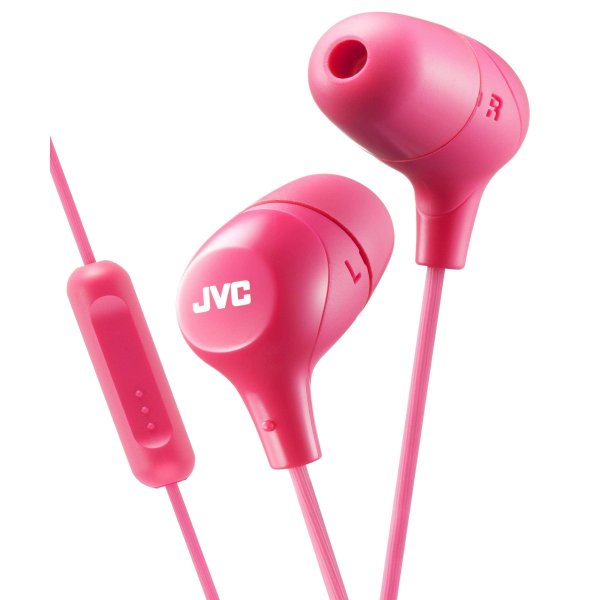 JVC HAFX38MP Marshmallow Inner-Ear Headphones w/Microphone (Pink)