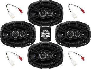 KICKER Front and Rear Door 6x9 Speakers Kit for RAM 1500/2500/3500 2013-23 Upgrade Kit - 2 Pairs of DS Series 6x9 Inch 3-Way Speakers with Harnesses - DSC6930, 43DSC69304