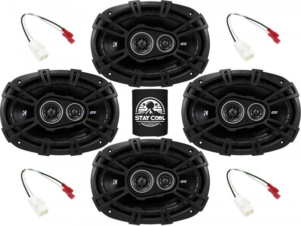 KICKER Front and Rear Door 6x9 Speakers Kit for RAM 1500/2500/3500 2013-23 Upgrade Kit - 2 Pairs of DS Series 6x9 Inch 3-Way Speakers with Harnesses - DSC6930, 43DSC69304
