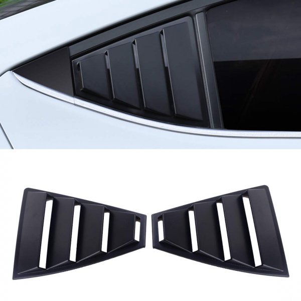 Winiory for Hyundai Elantra 2017-2019 Car Rear Window Louver Air Vent Scoop Shades Cover Trim 2PCS/Set Matte Black