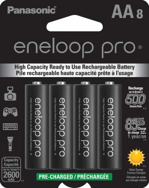 Panasonic BK-3HCCA8BA eneloop Rechargeable XX Batteries (AA; 8 pk)