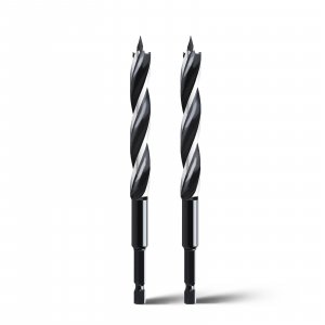 WOBLLMX 2PCS 1/4"x6" Auger Drill Bit for Wood,Hex Shank Tri Flute Drill Bit