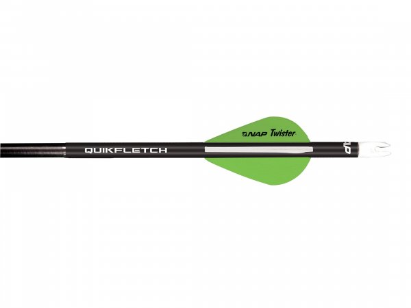 Nap NAP60761 Quikfletch Twister 2" Fletch w/Black Tube, White/Green/Green (6pc)