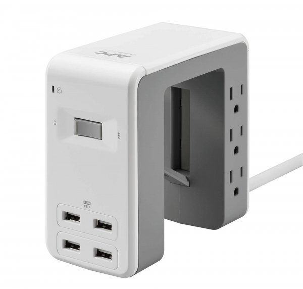 APC PE6U4W Essential SurgeArrest® Station w/6 Outlets & 4 USB Ports (White)
