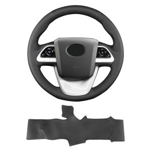 Yeolpise Hand-Stitch Steering Wheel Cover,Fit for Toyota Prius 2016 2019/Prius Prime 2017/Prius Plug-in Hybrid 2017/Mirai 2016,Non-Slip Breathable Microfiber Leather Steering Wheel Cover on Wrap