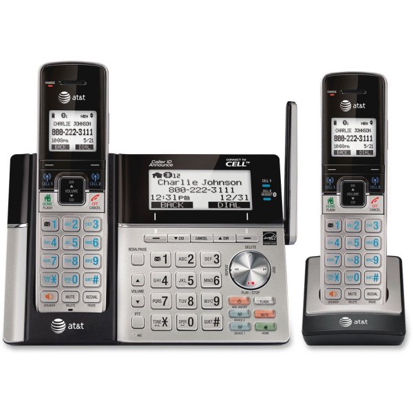 AT&T TL96273 DECT 6.0 Connect-to-Cell 2-Handset Phone System w/ Dual Caller ID
