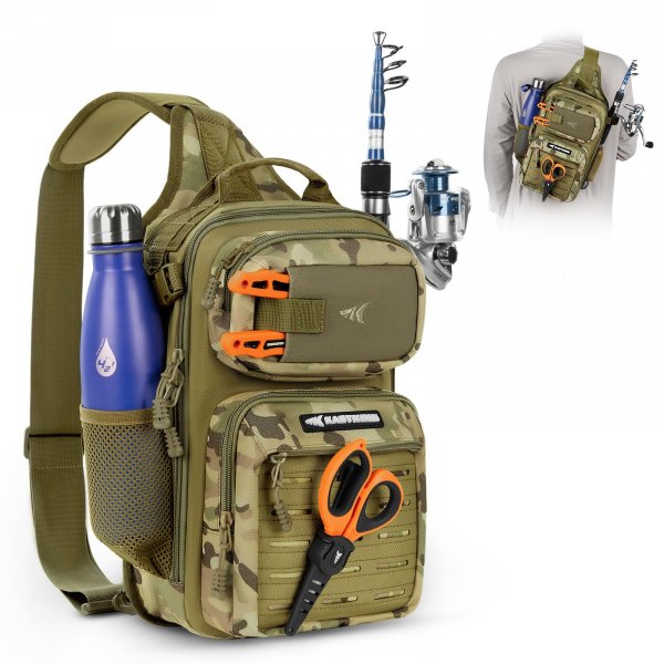 KastKing BlowBak Tactical Sling Tackle Bag-Lightweight Fishing Backpack Storge Fishing Gear and Equipment,Gift for Men