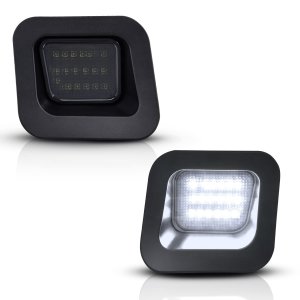 Asgohme LED License Plate Lights Bright White Smoke Lens Tag Lamp Assembly Replacement Compatible with 2003-2018 Dodge RAM 1500 2500 3500 Pickup Truck, Pack of 2