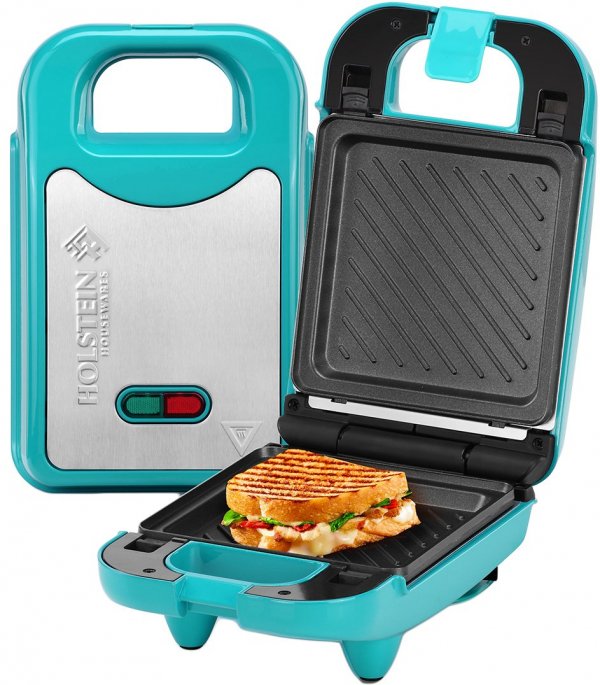 Holstein Housewares HH09125008E Multi Maker With Interchangeable Plates Teal Ss