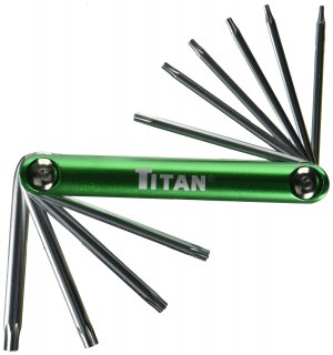 Titan 12710 Tool 10 pc Tamper Resistant Folding Star Key Set