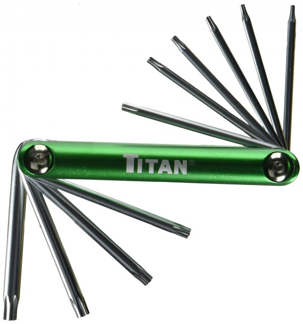 Titan 12710 Tool 10 pc Tamper Resistant Folding Star Key Set